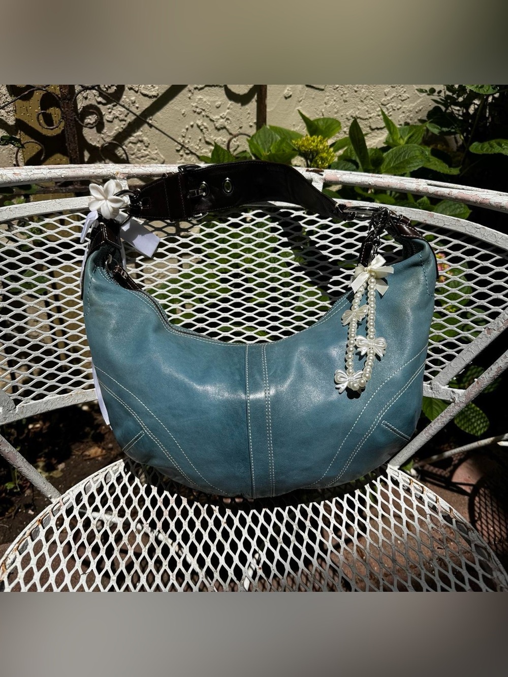 Rare Y2K Coach Blue Soho Hobo Style Slouchy Bag